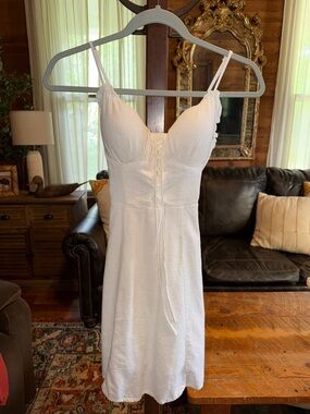 SO White Smocked Strapless Top